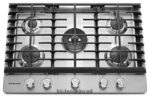 פלדת אל - חלד KitchenAid כיריים גז 30 אינץ' 5 מבערים מכשירים 4PF80N157 - Image 2