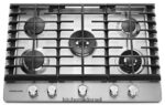 פלדת אל - חלד KitchenAid כיריים גז 30 אינץ' 5 מבערים עם מחבת פסים מכשירים 4PF80N155