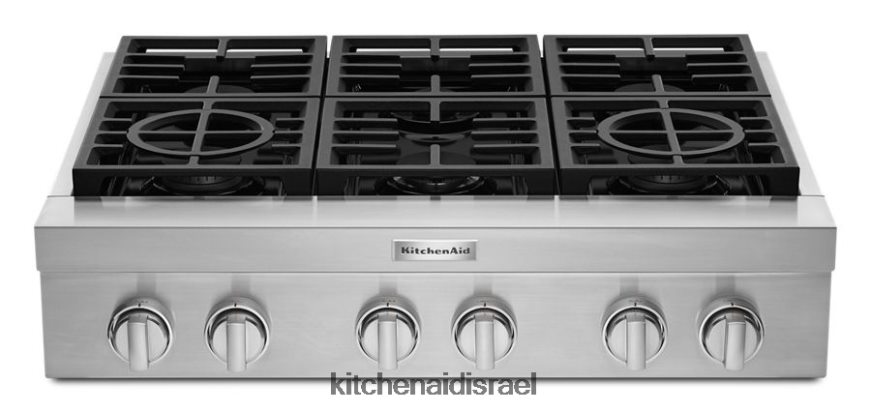 פלדת אל - חלד KitchenAid משטח גז 36 אינץ' 6 מבערים בסגנון מסחרי מכשירים 4PF80N162 - Image 2