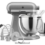 קונטור כסף KitchenAid מיקסר סטנד עם ראש הטיה מסדרת artisan 5 ליטר עם חבילת אביזרים מובחרים מכשירים 4PF80N7
