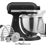 שחור מט KitchenAid מיקסר סטנד עם ראש הטיה מסדרת artisan 5 ליטר עם חבילת אביזרים מובחרים מכשירים 4PF80N2
