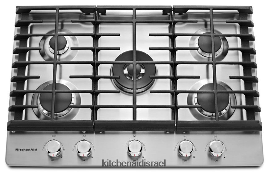 פלדת אל - חלד KitchenAid כיריים גז 30 אינץ 5 מבערים מכשירים 4PF80N157