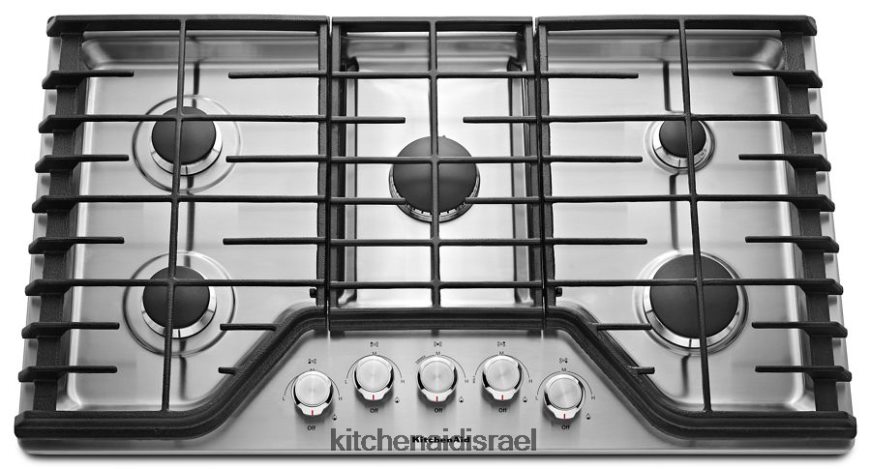 פלדת אל - חלד KitchenAid כיריים גז 36 אינץ 5 מבערים מכשירים 4PF80N156