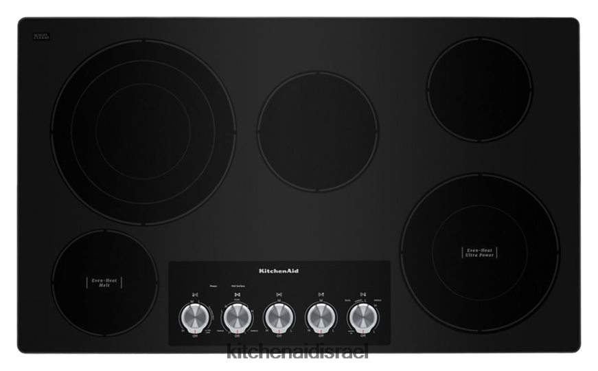 פלדת אל - חלד KitchenAid כיריים חשמליות בגודל 36 אינץ עם 5 אלמנטים ובקרות ידיות מכשירים 4PF80N161