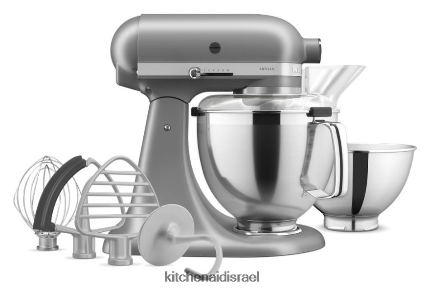 קונטור כסף KitchenAid מיקסר סטנד עם ראש הטיה מסדרת artisan 5 ליטר עם חבילת אביזרים מובחרים מכשירים 4PF80N7